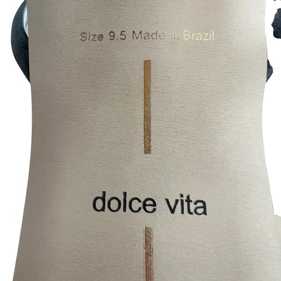 Dolce Vita Black and Tan Block Heel Sandals, 9.5 - Picture 6 of 9